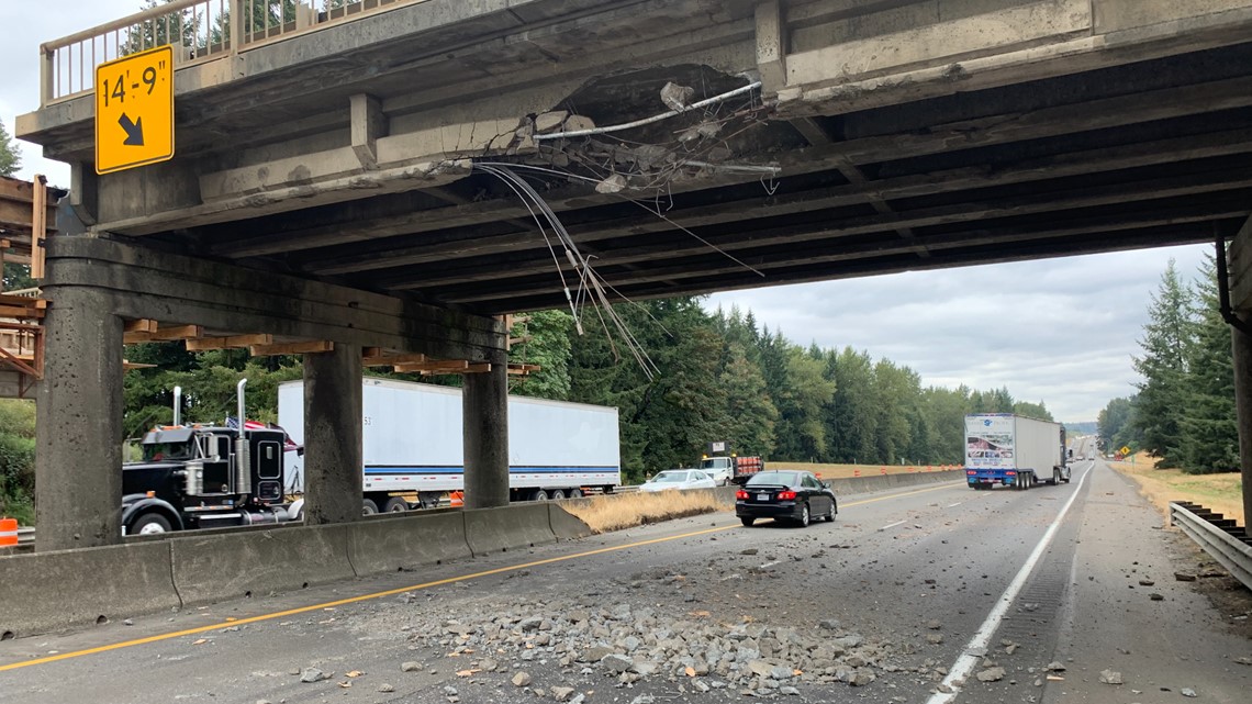 Truck Strikes I-5 Overpass For Second Time | Kgw.com