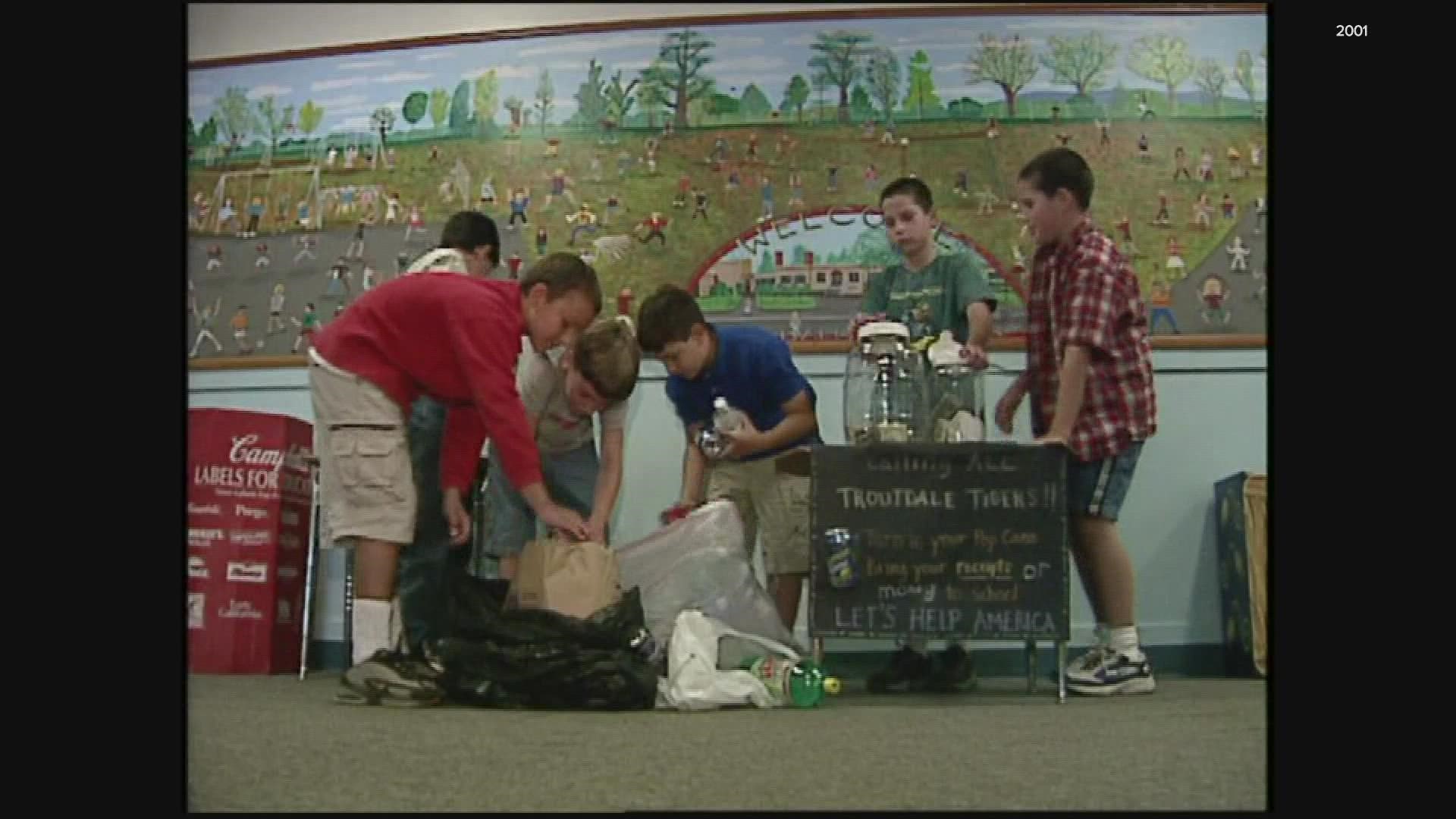After the terrorist attacks on 9/11, students at Portland-area elementary schools did what they could to help.