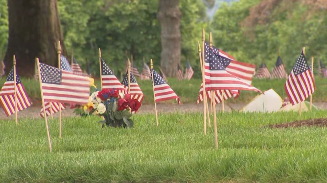 Portland families honor fallen heroes on Memorial Day with reflection and F-15 flyovers