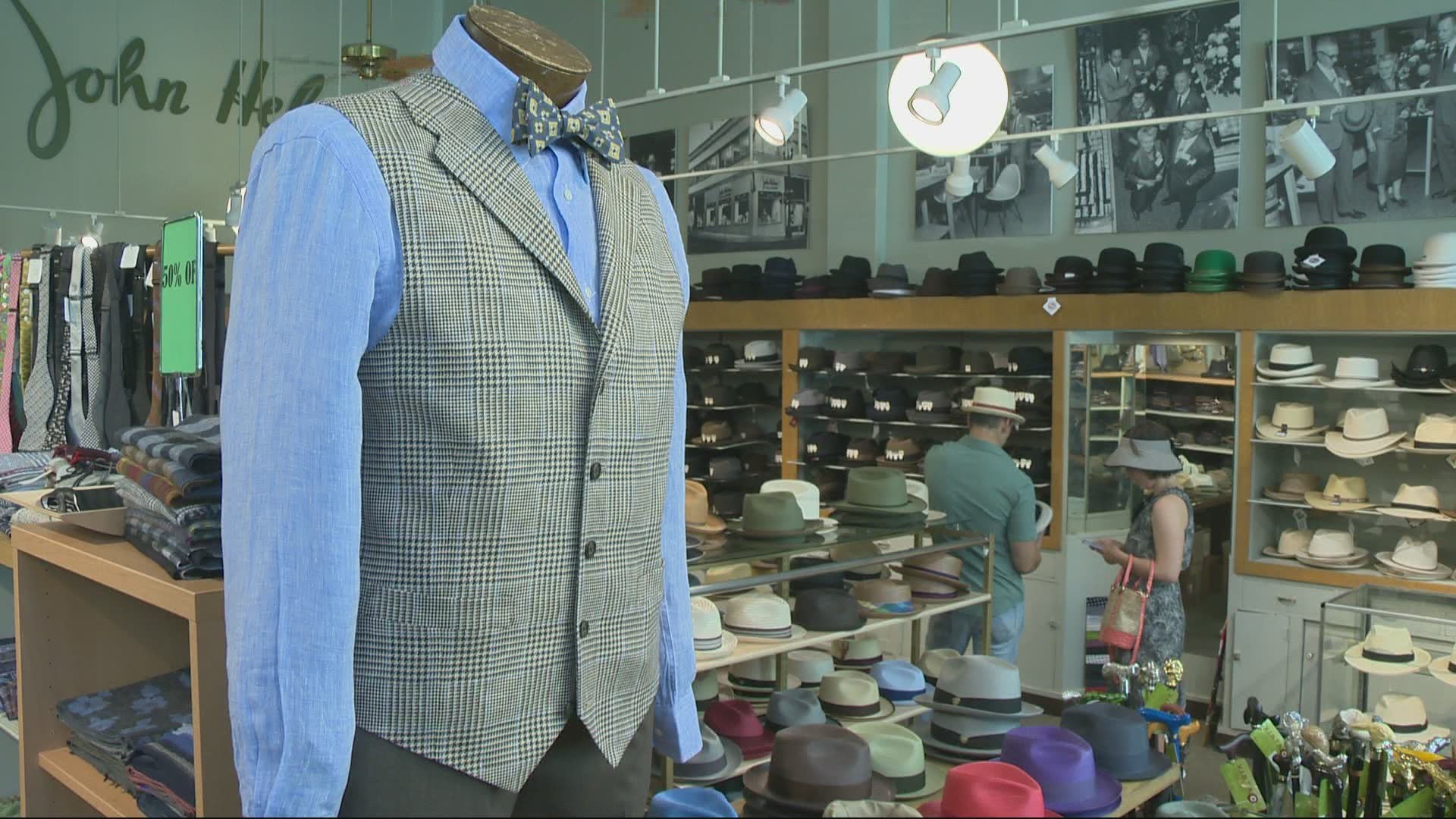 A men's clothing store in downtown Portland is celebrating 100 years in business. Katherine Cook stopped by John Helmer Haberdasher.