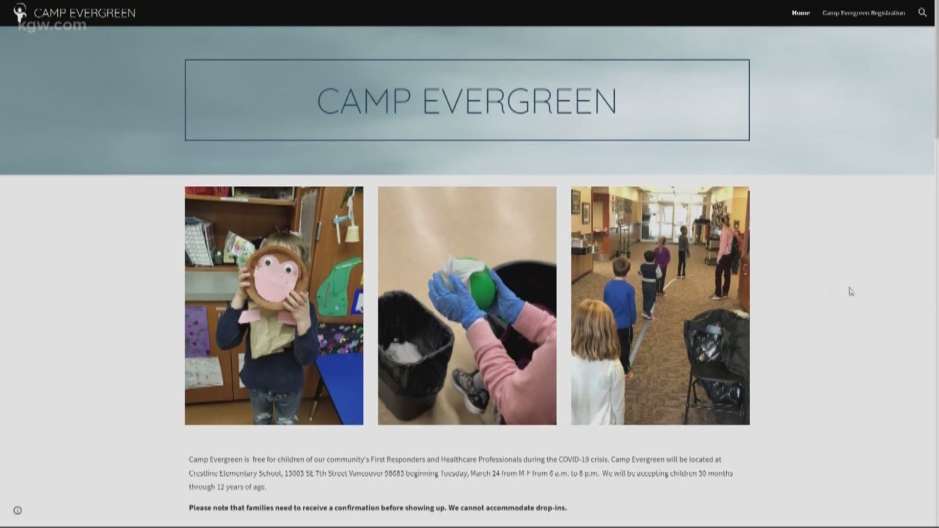 The Evergreen School district is offering free childcare to healthcare workers during the pandemic.