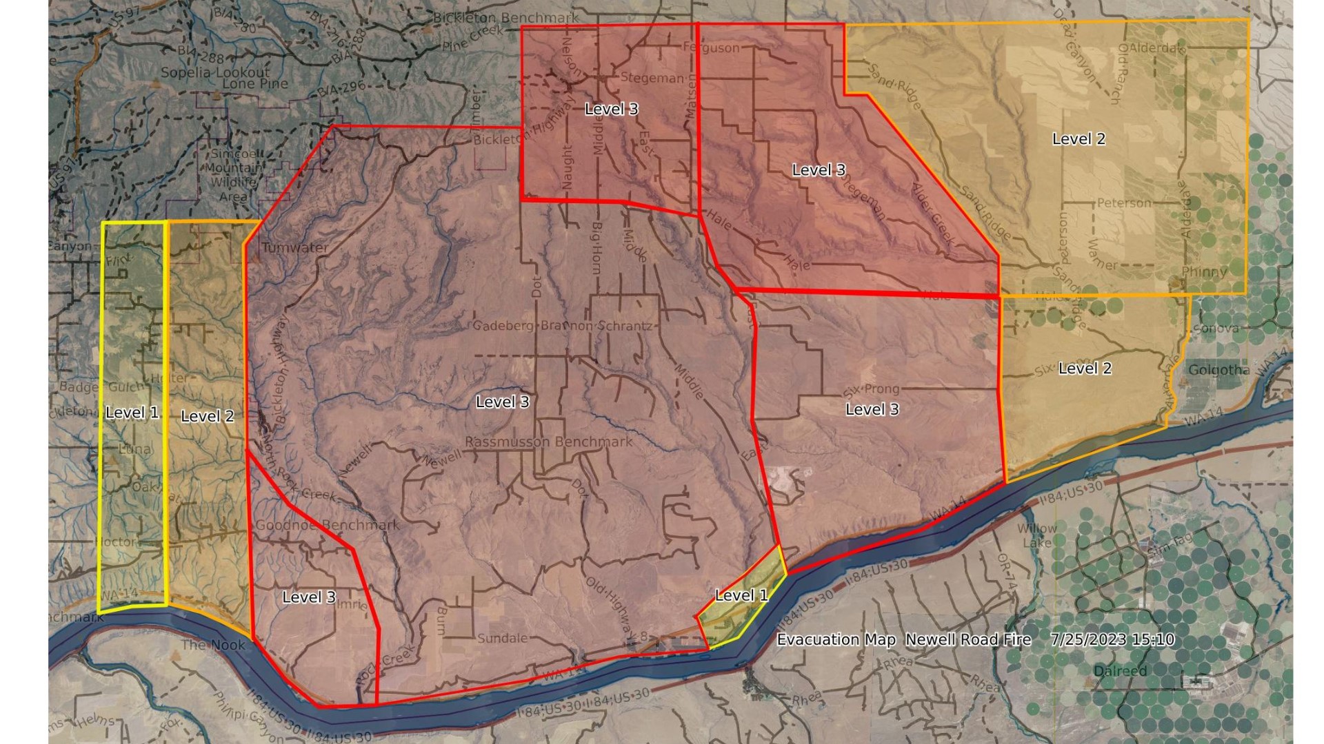 Newell Road Fire prompts evacuations, SR14 reopens