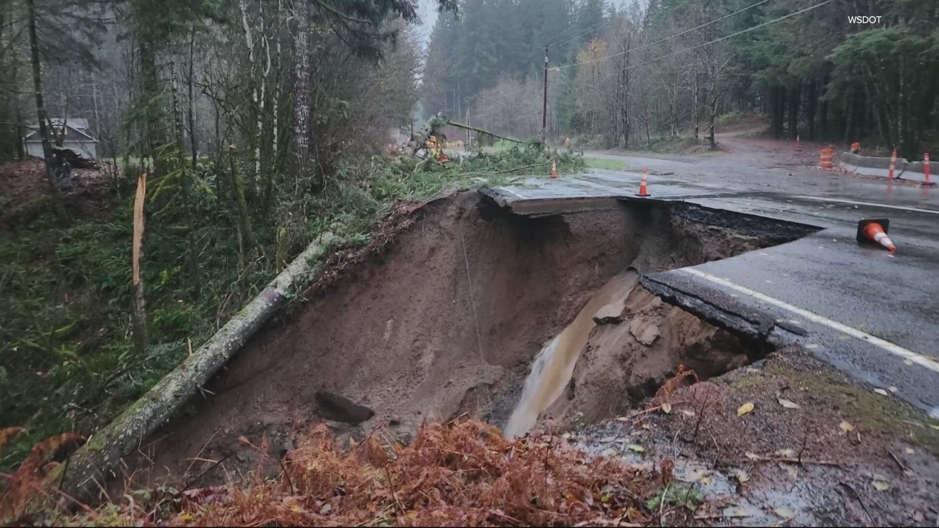 Amtrak service between Portland and Seattle has been suspended due to a landslide, while many Clark County roads remain closed.