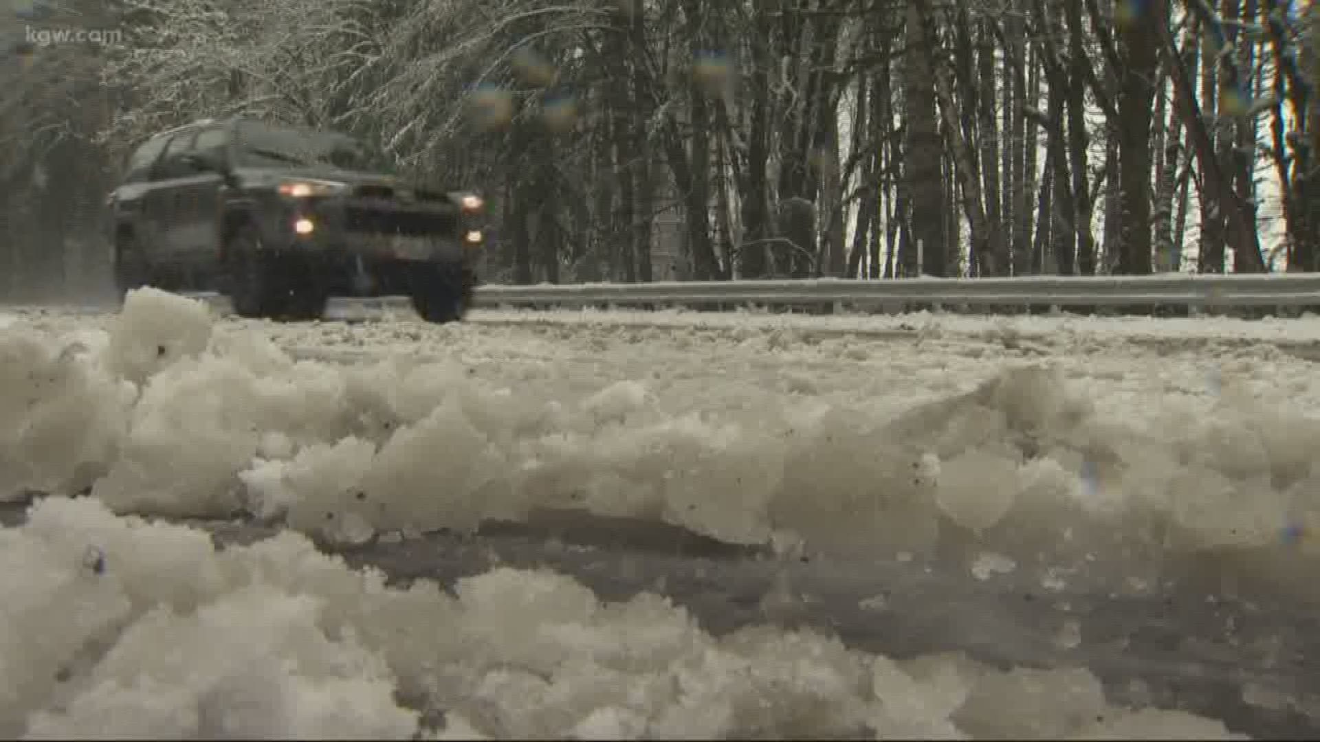 The Oregon Coast Range got hammered with a round of spring snow.