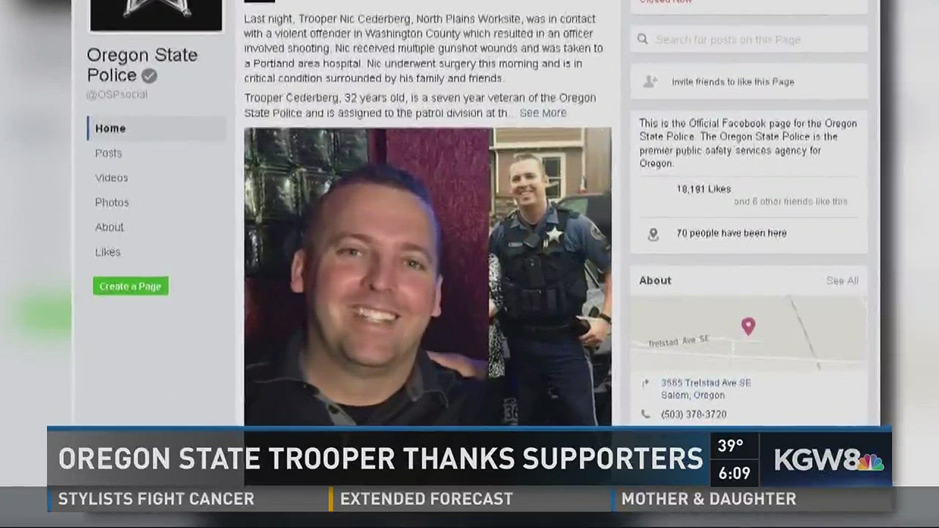Trooper makes progress after surgeries