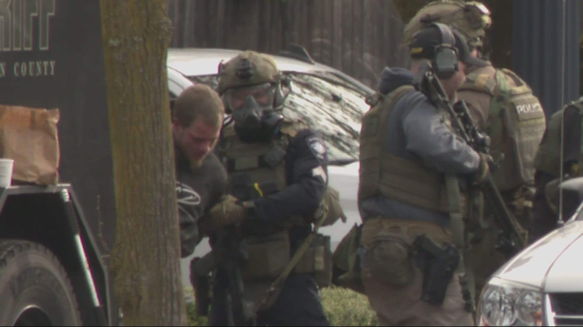 The Washington County Sheriff's Office said the suspect behind the 6-hour standoff had a warrant out for felony probation violation.
