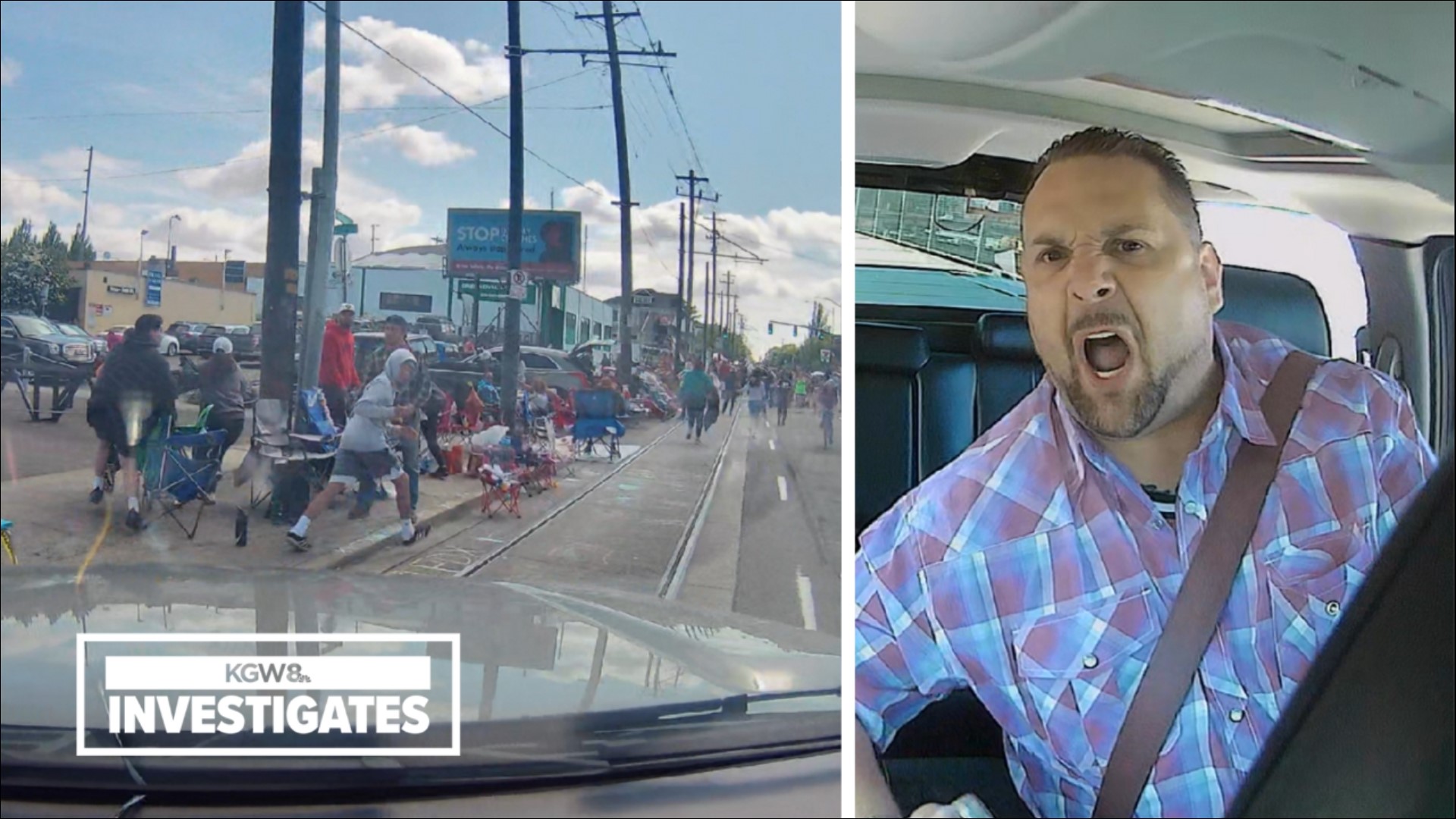 Dash cam video: Man drives through Portland Grand Floral Parade