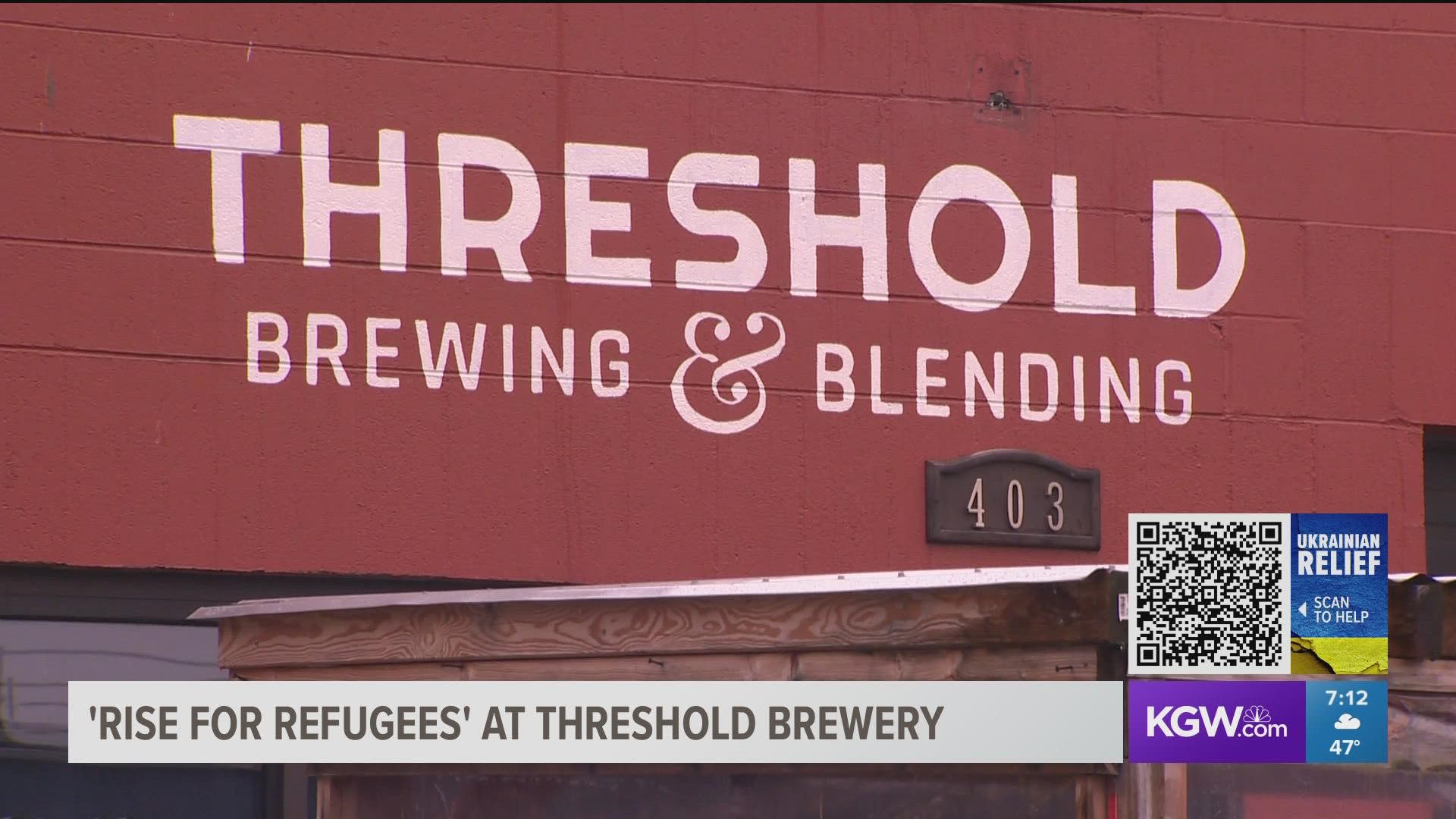Beermaker Jarek Szymanski is preparing Threshold Brewery and Taproom for a fundraising event to support Ukrainian refugees in Poland.