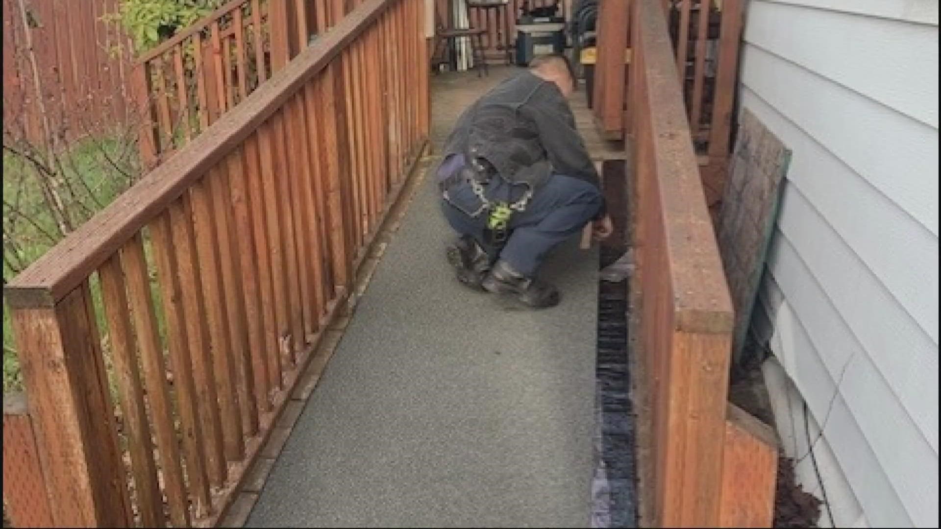 Fire crews in Clackamas responded to a help a woman with mobility who had fallen, when they noticed her ramp needed repair. Firefighters then stepped in to help.