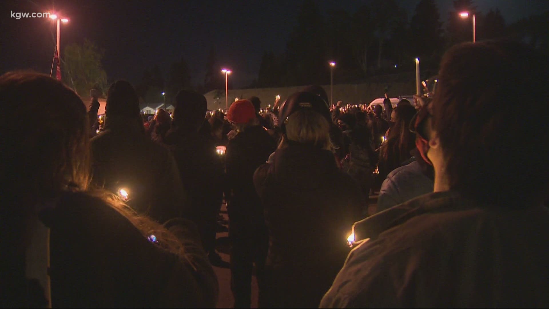 Hundreds gathered in Clark County for a vigil being held for 21-year-old Kevin Peterson Jr. who was shot and killed by law enforcement.