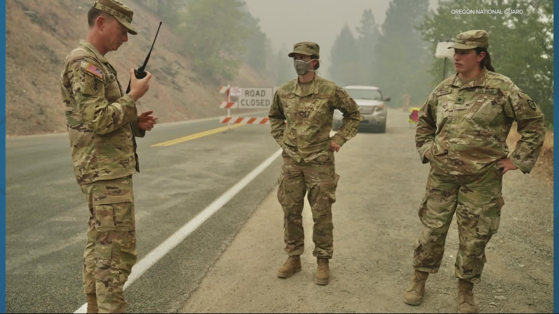 The Oregon National Guard was called in to assist when the fire exploded in size at the end of August. They arrived the next day.