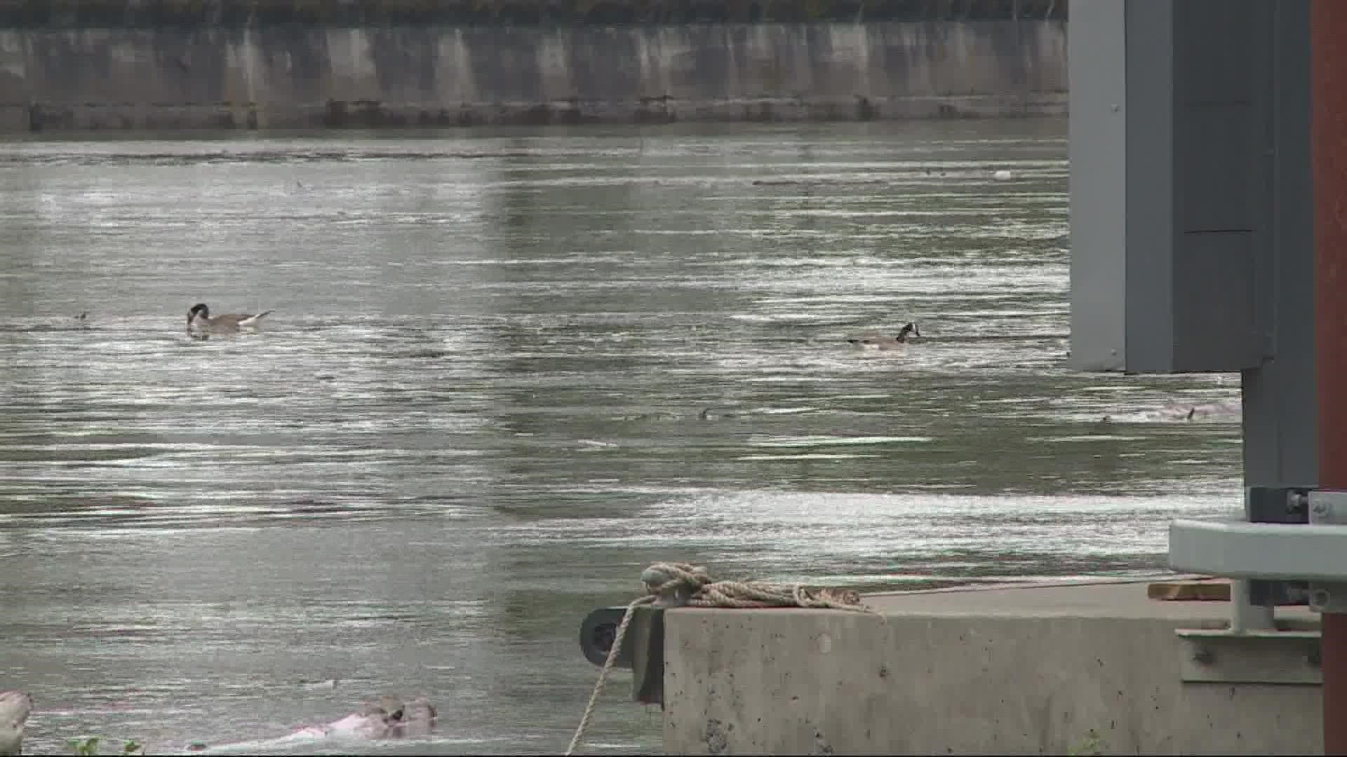 Part of the popular Eastbank Esplanade in Portland closed Sunday until further notice due to rising river levels, Portland Parks & Recreation said.