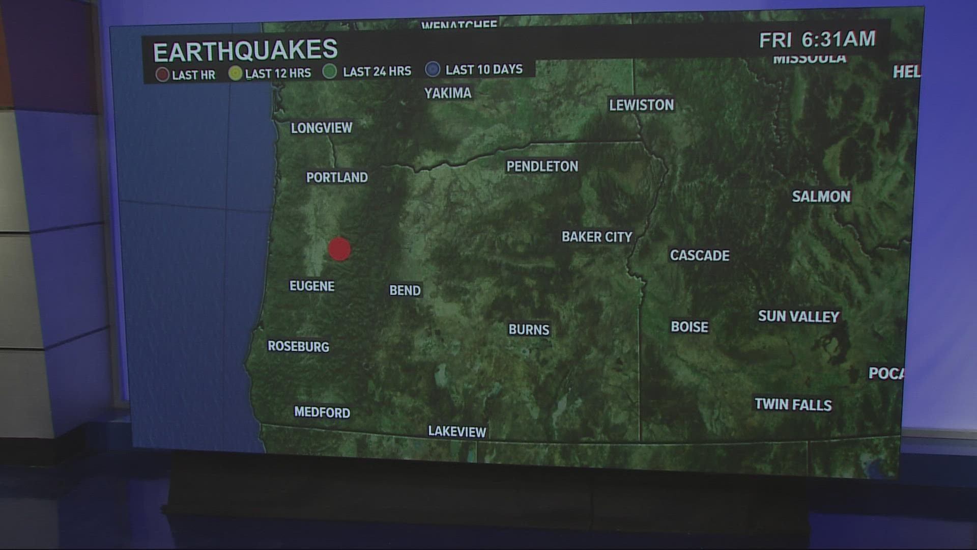 The U.S. Geological Survey reported the earthquake struck around 5:52 a.m. on Friday. It happened 9.3 miles from Lacomb, Oregon, which is southeast of Salem.