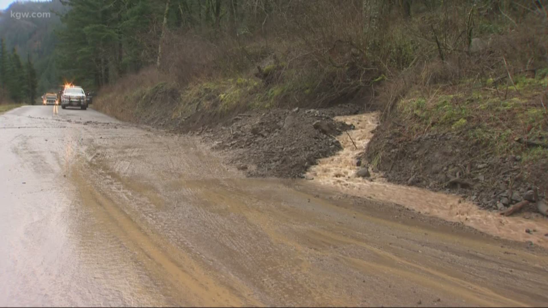 A landslide closed the Historic Columbia River Highway near Multnomah Falls. Keely Chalmers took a tour of the area.