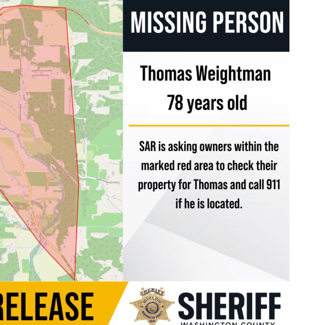 Search continues for missing 78-year-old Forest Grove man | kgw.com