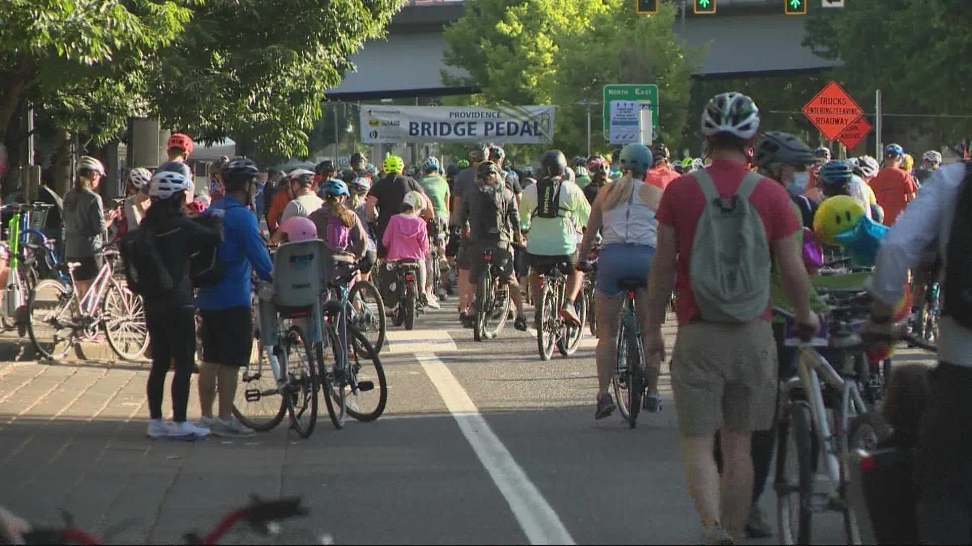 Thousands of people enjoyed the annual Providence Bridge Pedal, riding bicycles over bridges that are usually closed for cars.