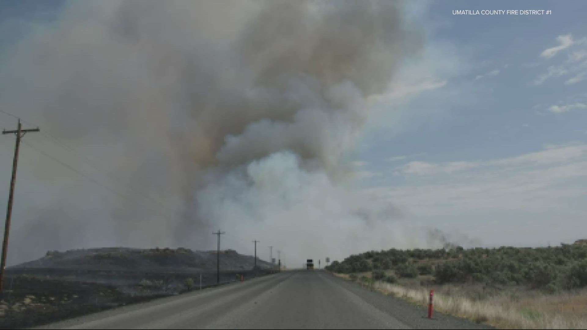 The Hat Rock fire broke out near Hermiston on Monday and quickly spread. Portland area fire crews have also been busy with local brush fires.