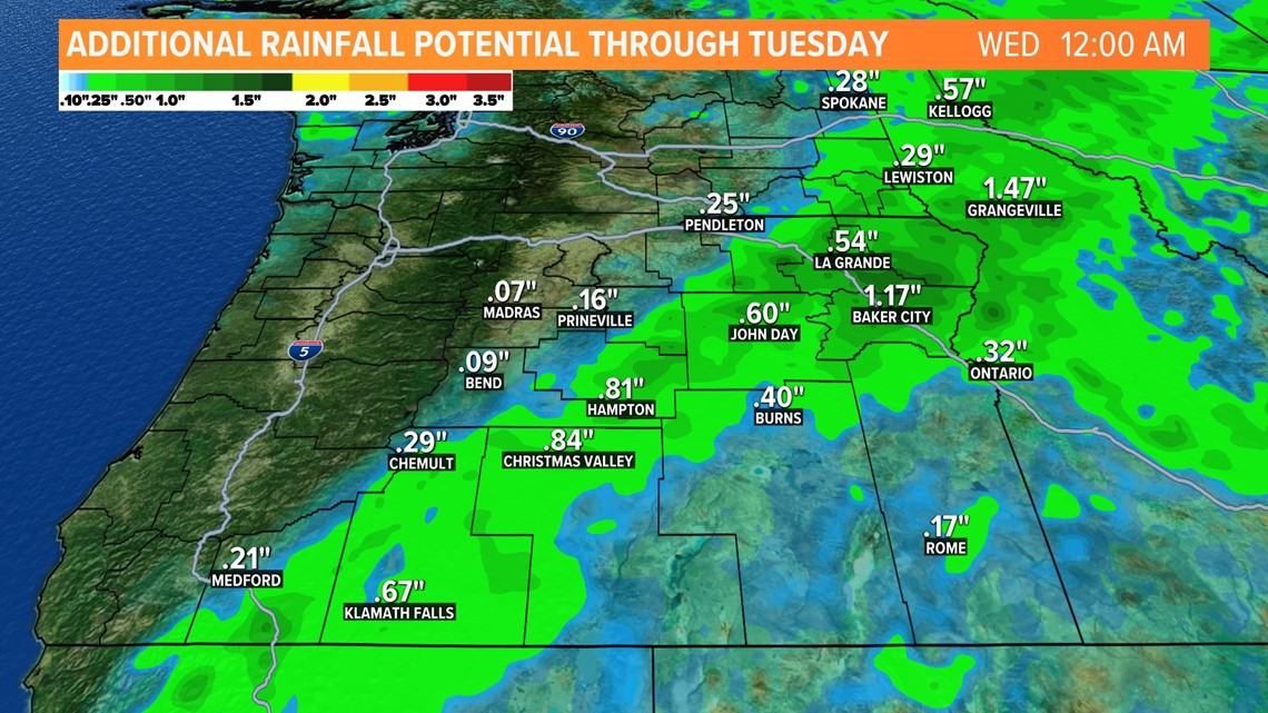 Hurricane Hilary remnants brings rain to eastern Oregon