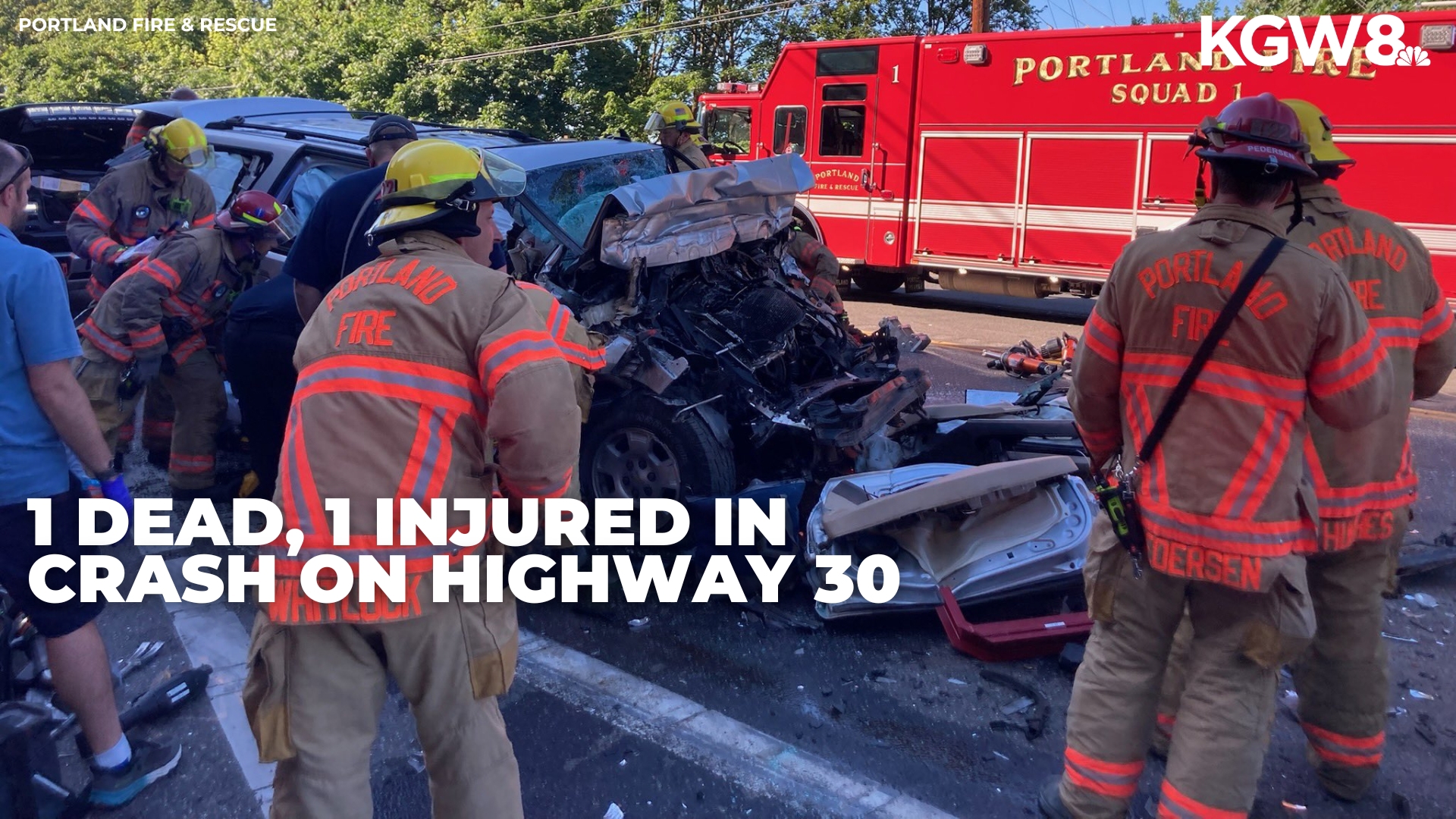 A driver and a passenger were hospitalized after their SUV rear-ended a semi-truck on Highway 30. The driver later died from her injuries.