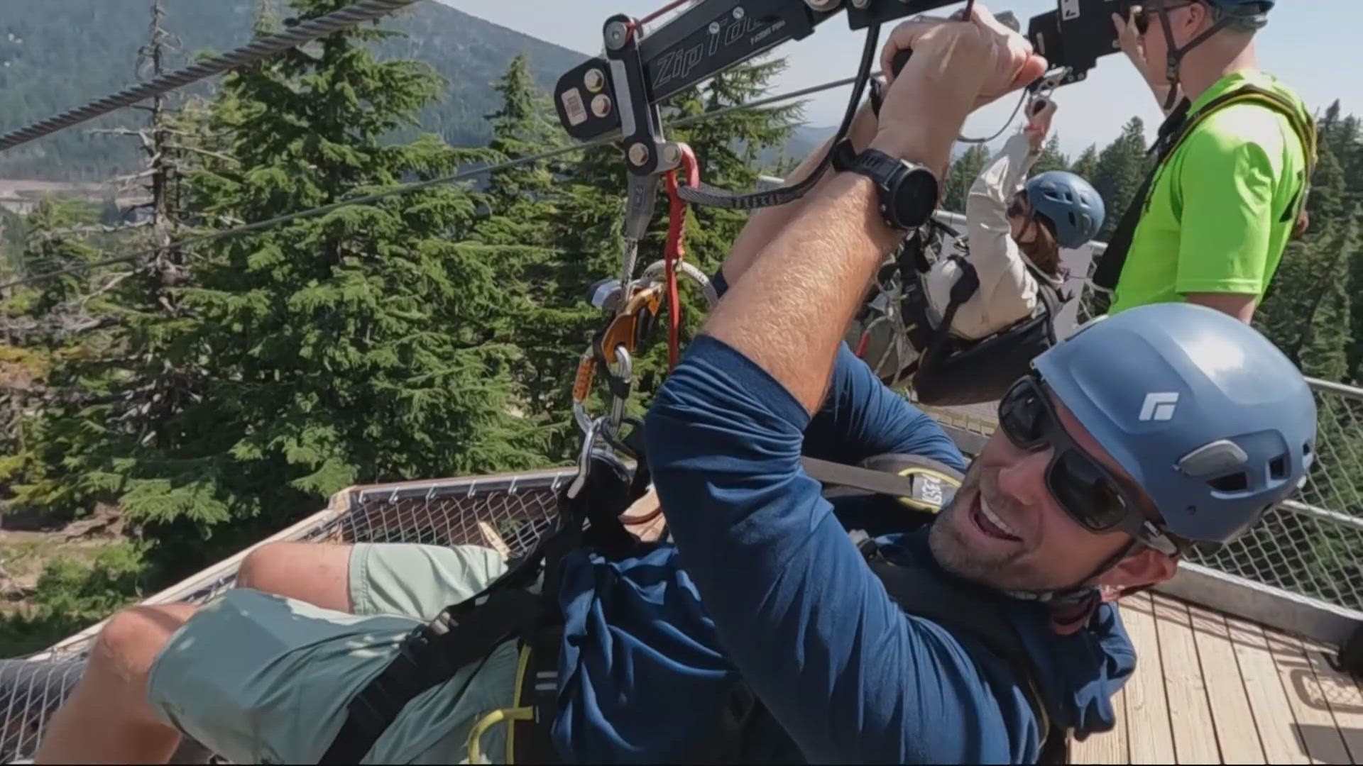 The 'Ziptour Adventure' is a two-hour experience spanning three ziplines, including the third and final 3,400-foot ride, on Mount Bachelor.