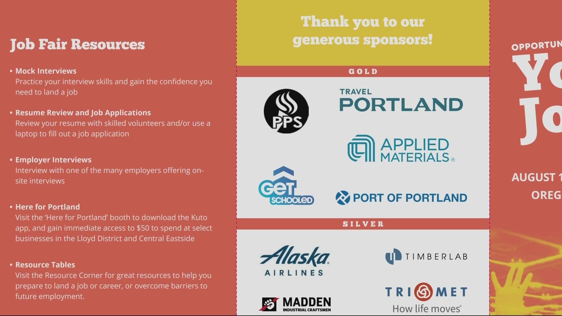 More than 60 employers will participate in the event. The pandemic exacerbated Portland’s struggles with high youth unemployment.
