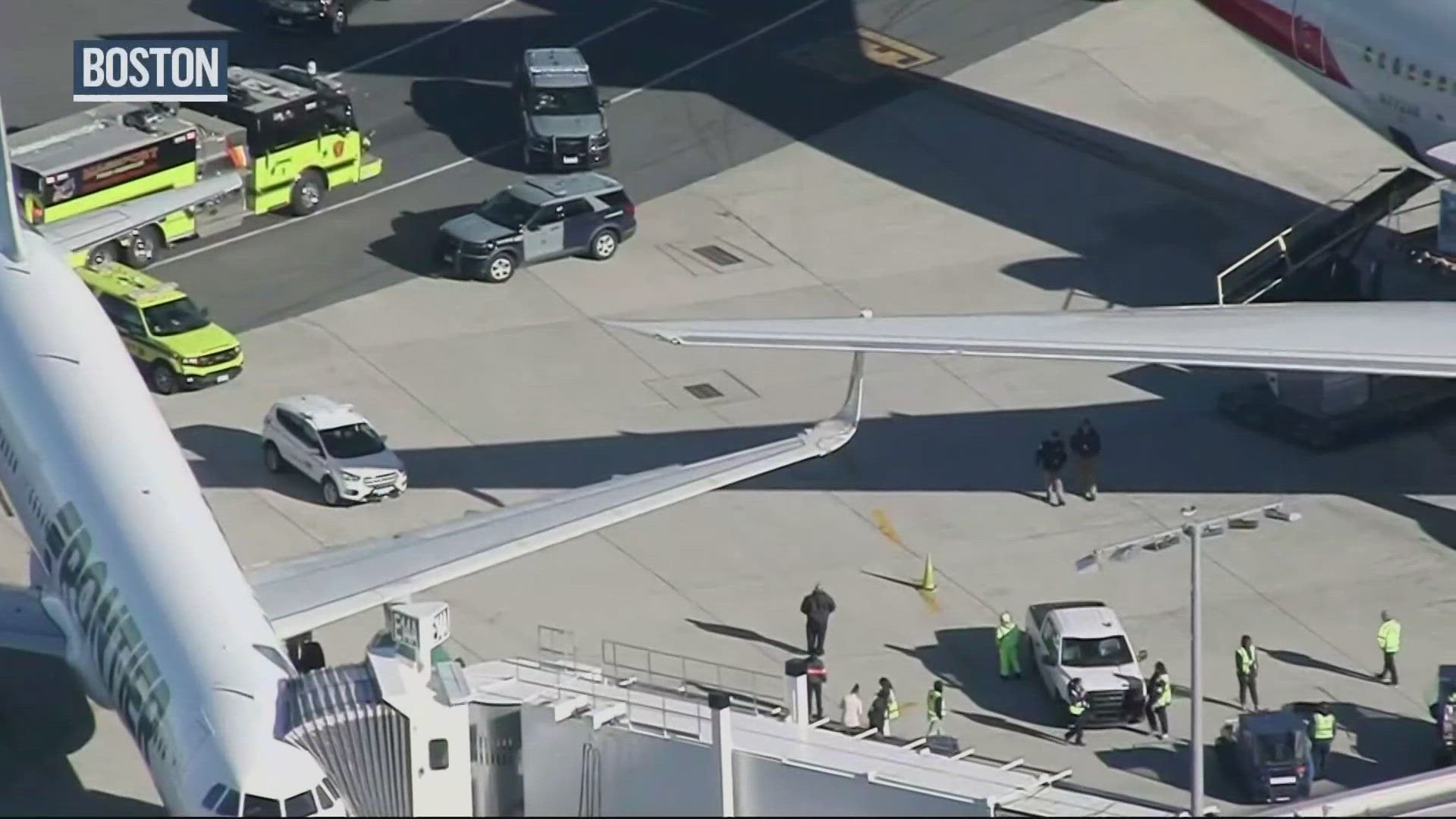 Thanksgiving travelers at San Francisco and Boston airports were held up by strong winds and a plane clipping the wing of another jet readying for takeoff.