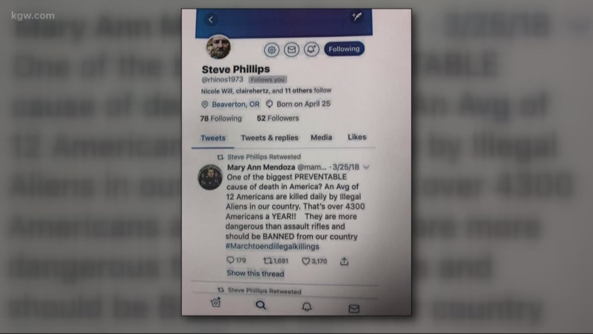 The Beaverton School District said "the views expressed in a recent social media post and retweet by the Deputy Superintendent Steve Phillips are not in keeping with the standards and values we hold as the Beaverton School District."