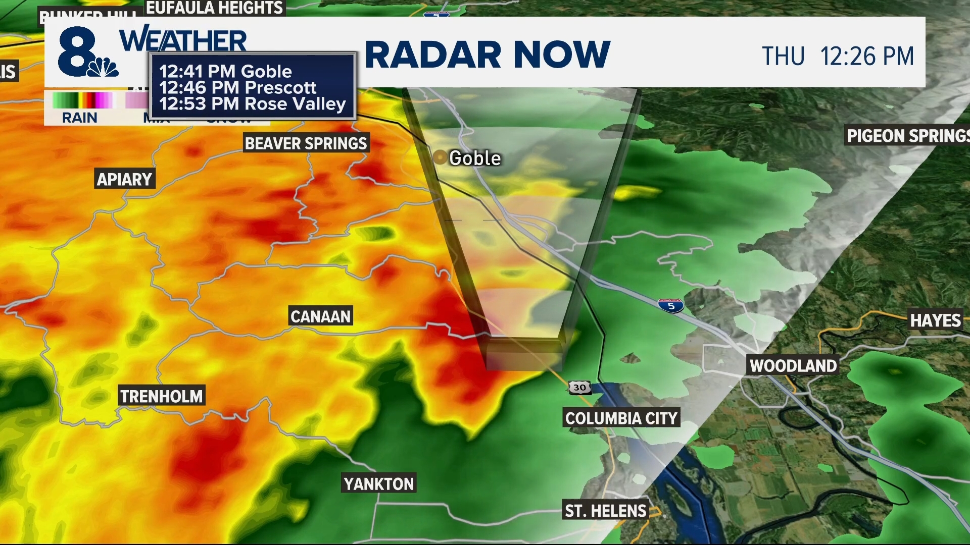 Coverage image for: Tornado warning for parts of Columbia, Cowlitz counties expires