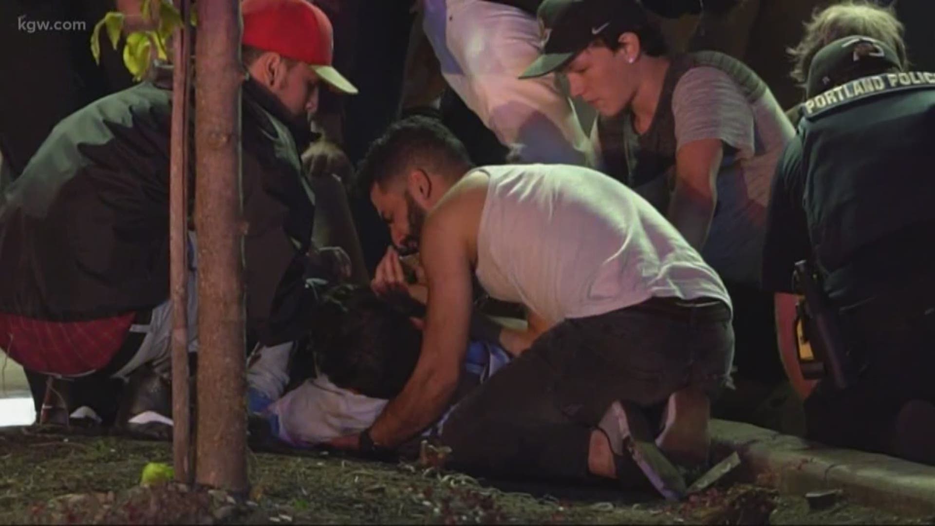 A scary scene outside a SE Portland 7-11, where bystanders watched two men get shot.