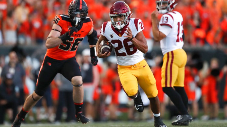 Addison's late TD gives No. 7 USC 17-14 win over Oregon St