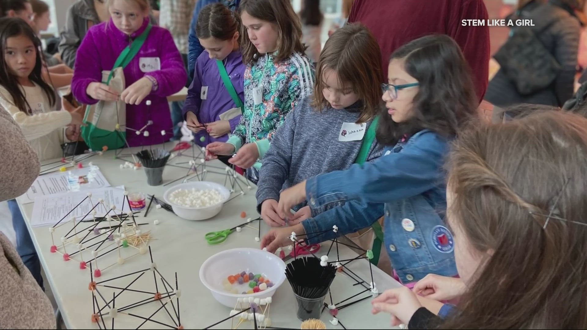 STEM Like a Girl creates parent-daughter workshop activities for third and fifth-grade girls. They solve fun science and engineering challenges together.