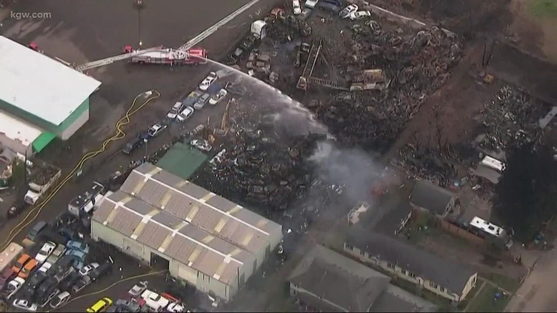 Fire officials say the massive Portland fire is completely out.