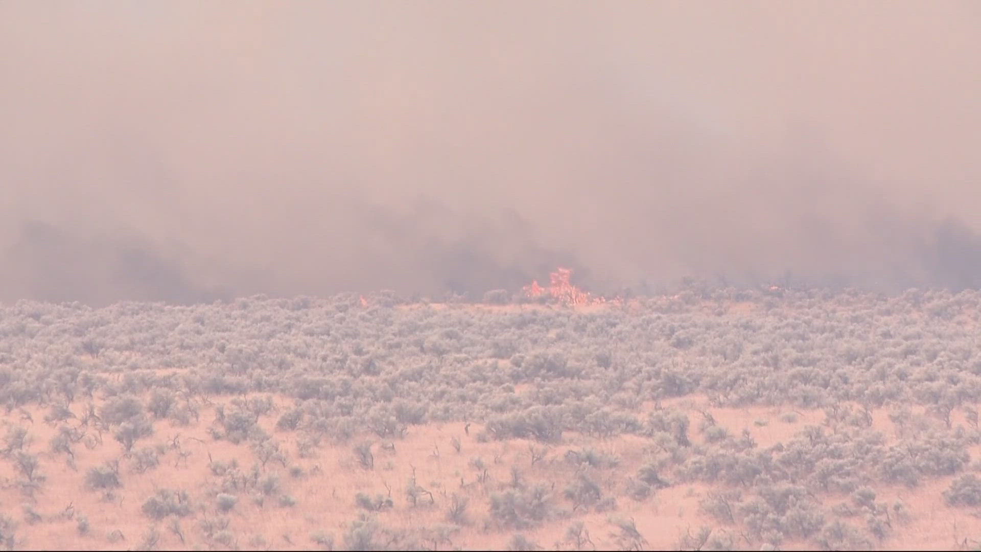 Interstate 84 between La Grande and Ontario is closed due to the fire.