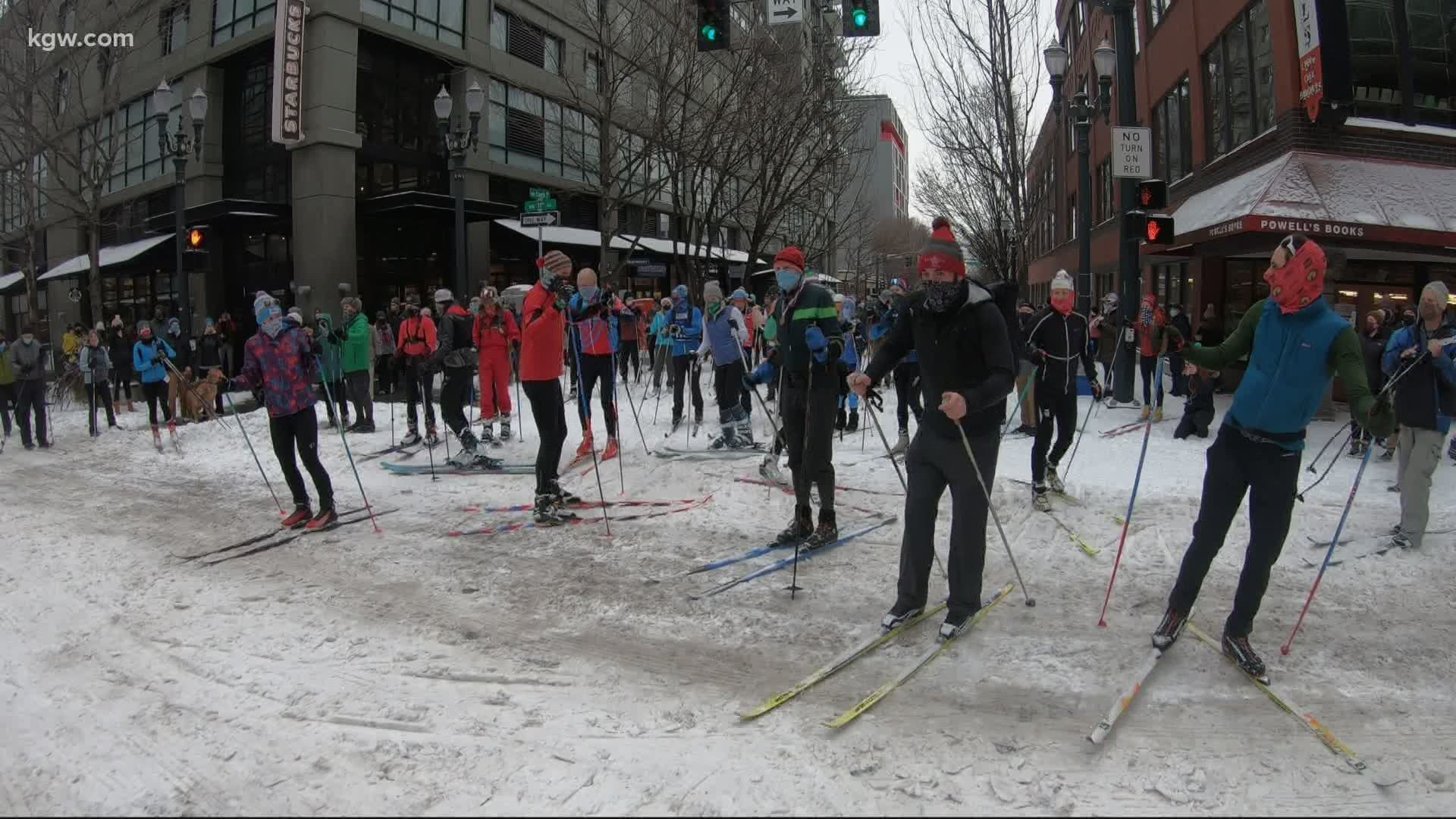 On Saturday, Feb. 13, the streets of Northwest Portland became the site for an impromptu ski race: the Stumptown Birkbeiner.