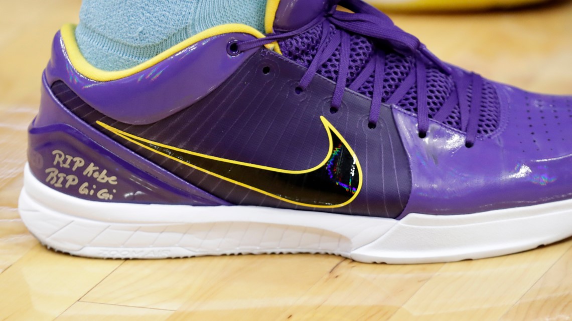 Photos: Players honor Kobe Bryant with tributes on sneakers | kgw.com