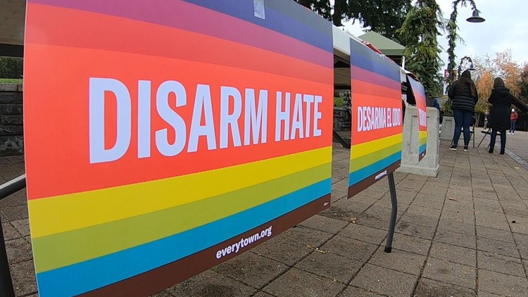 LGBTQ community rally in Lake Oswego to call for end to gun violence, hatred