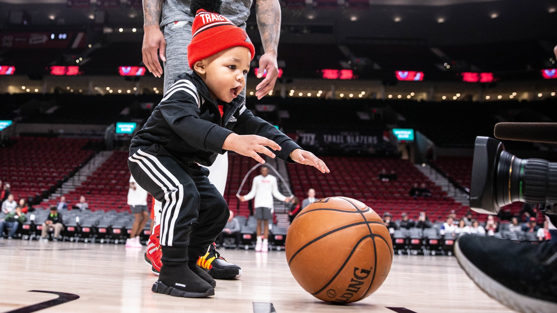 The real show stopper Monday night was Damian Lillard Jr., who joined Dad on the court during warmups and got in on the post-game action, too.