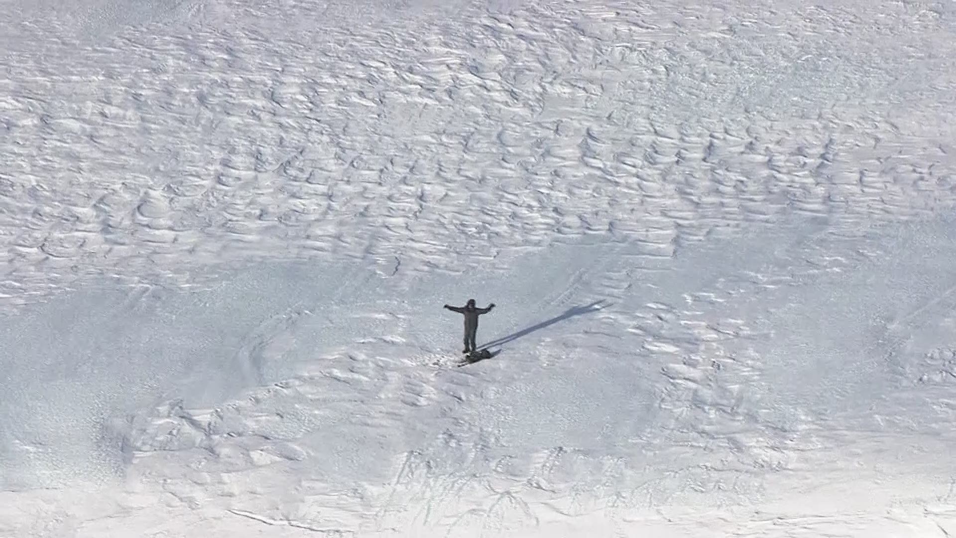 KGW's helicopter Sky 8 spots a lost climber on Mount Hood on Jan. 15, 2019.