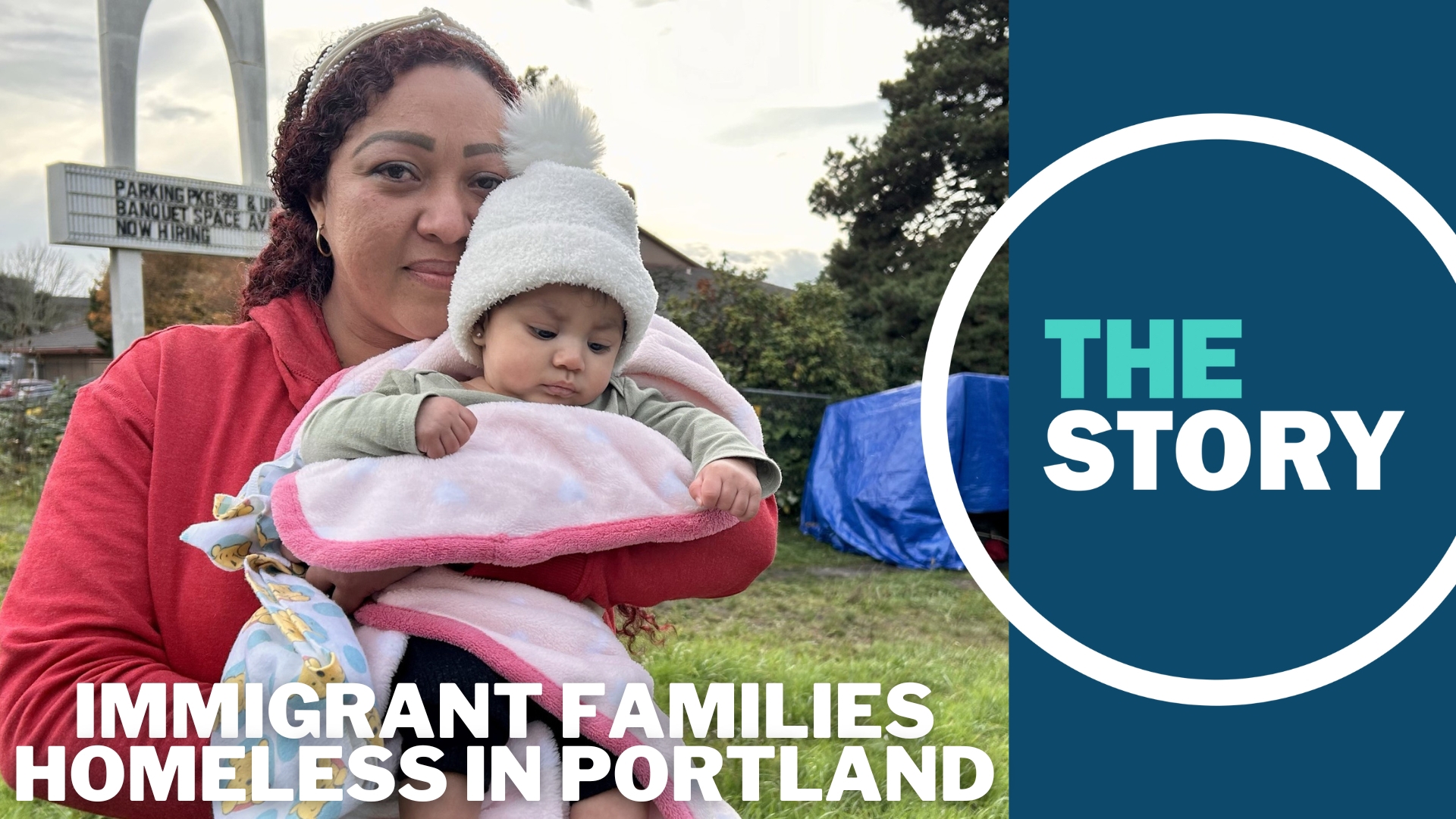 On Wednesday, students at a nearby trade school built and delivered a shelter for the families to use as they try to seek housing in the city.