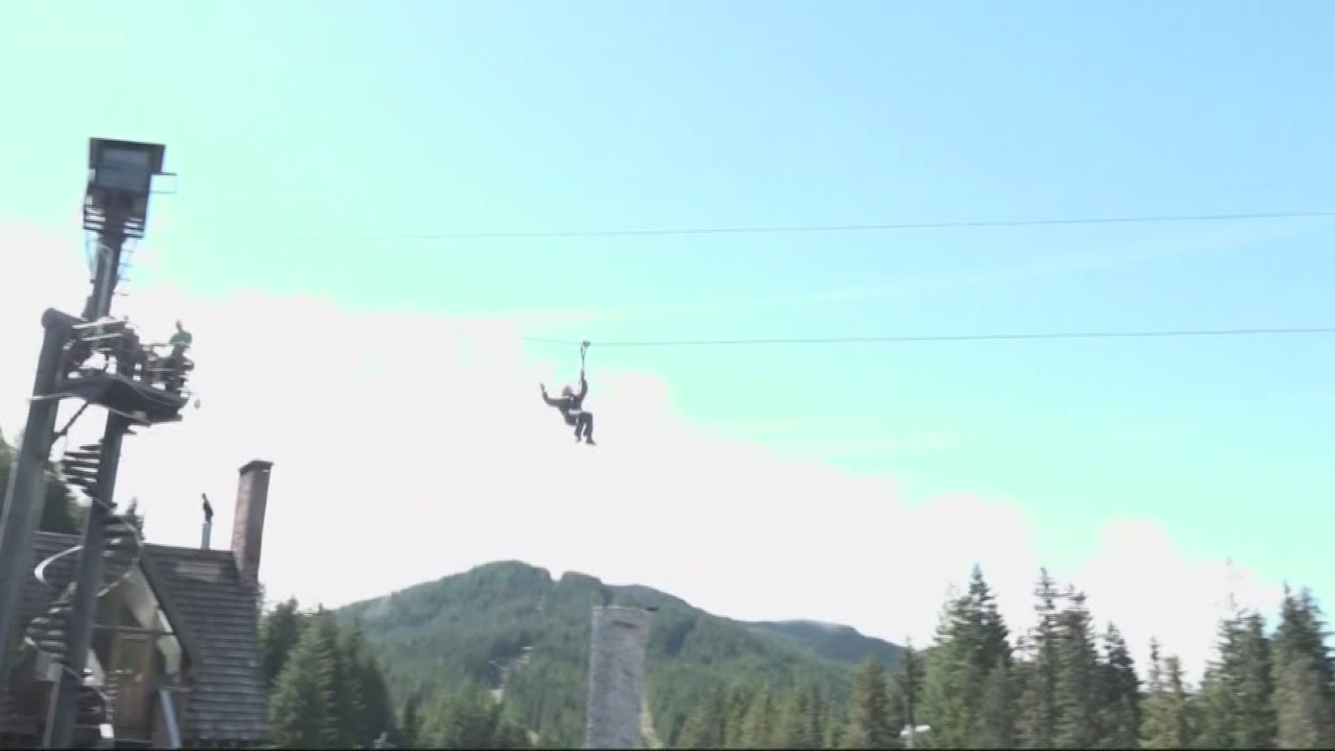 Flying through the air. An Oregon senior center took some folks out for a field trip… to go zip lining at Mount Hood!