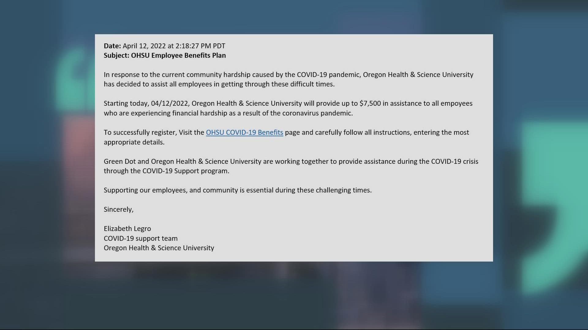 In a statement, OHSU said it made a mistake by using the same language from a real phishing threat to test whether employees would click a link.