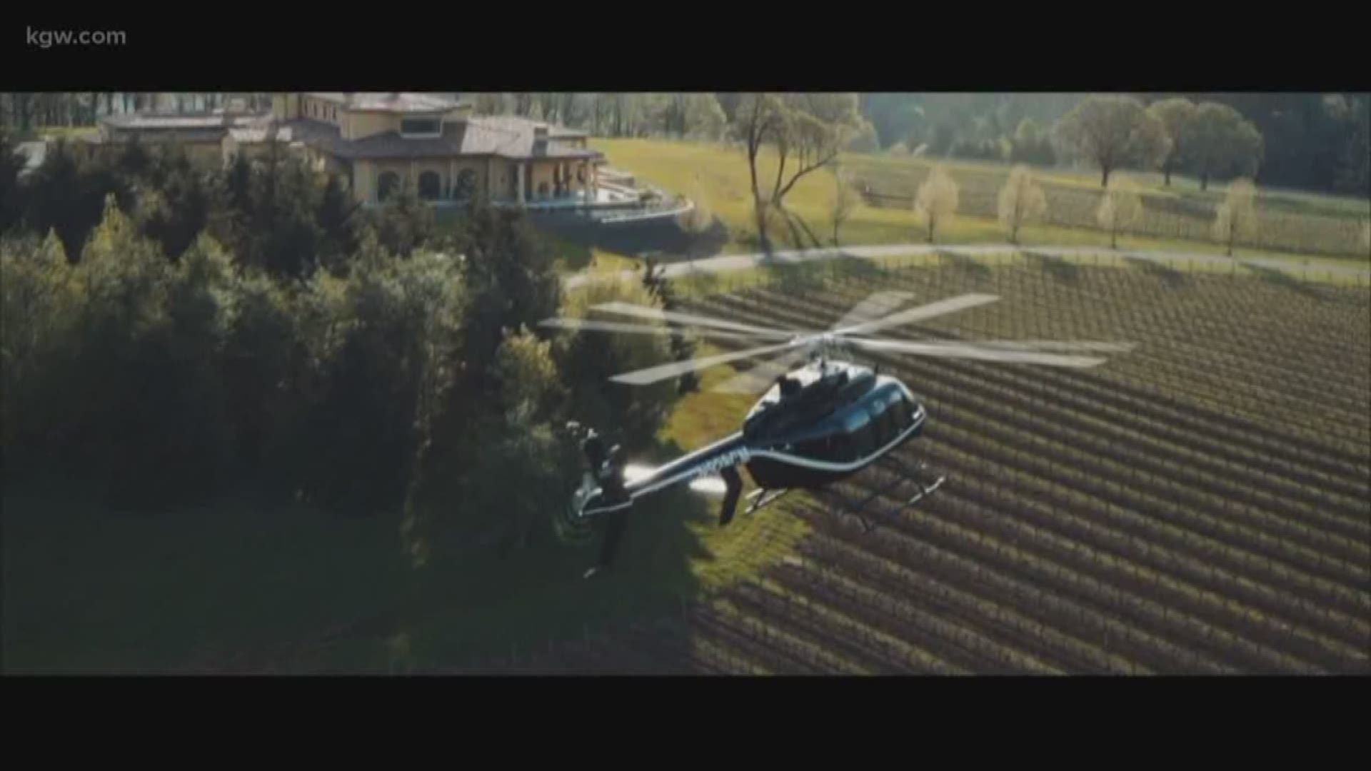 Helicopter rides are offered at Domaine Serene.