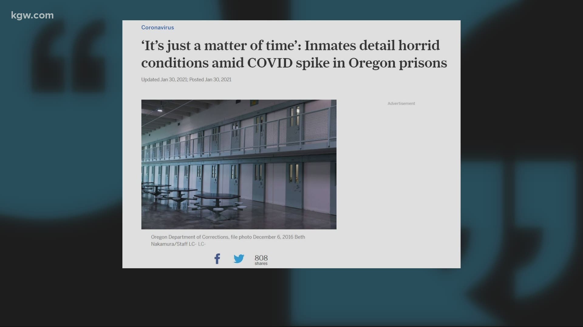 42 inmates in Oregon Department of Corrections custody have died after testing positive for the coronavirus.