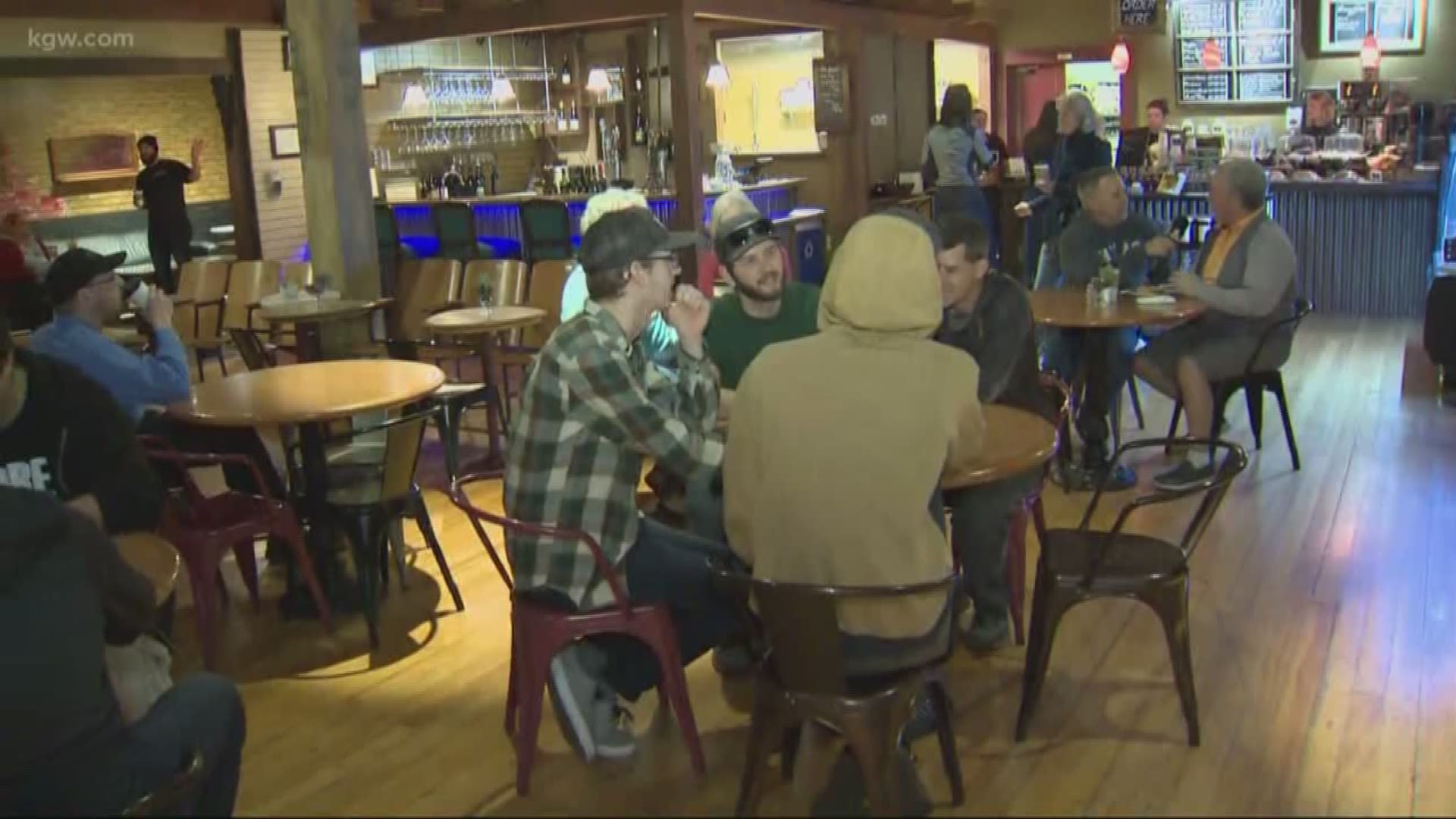 Rod chats up customers of Pressed Coffee in Dallas, Oregon.