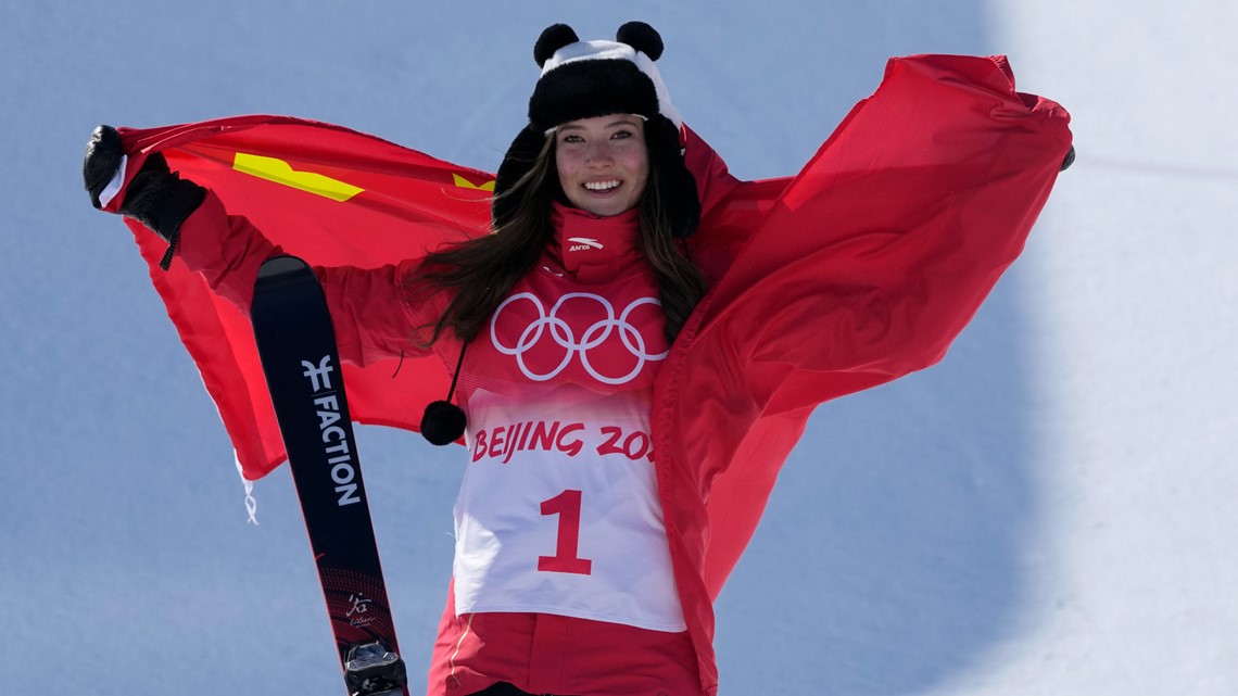 Freestyle skier Eileen Gu wins gold in women's halfpipe at Winter Olympics