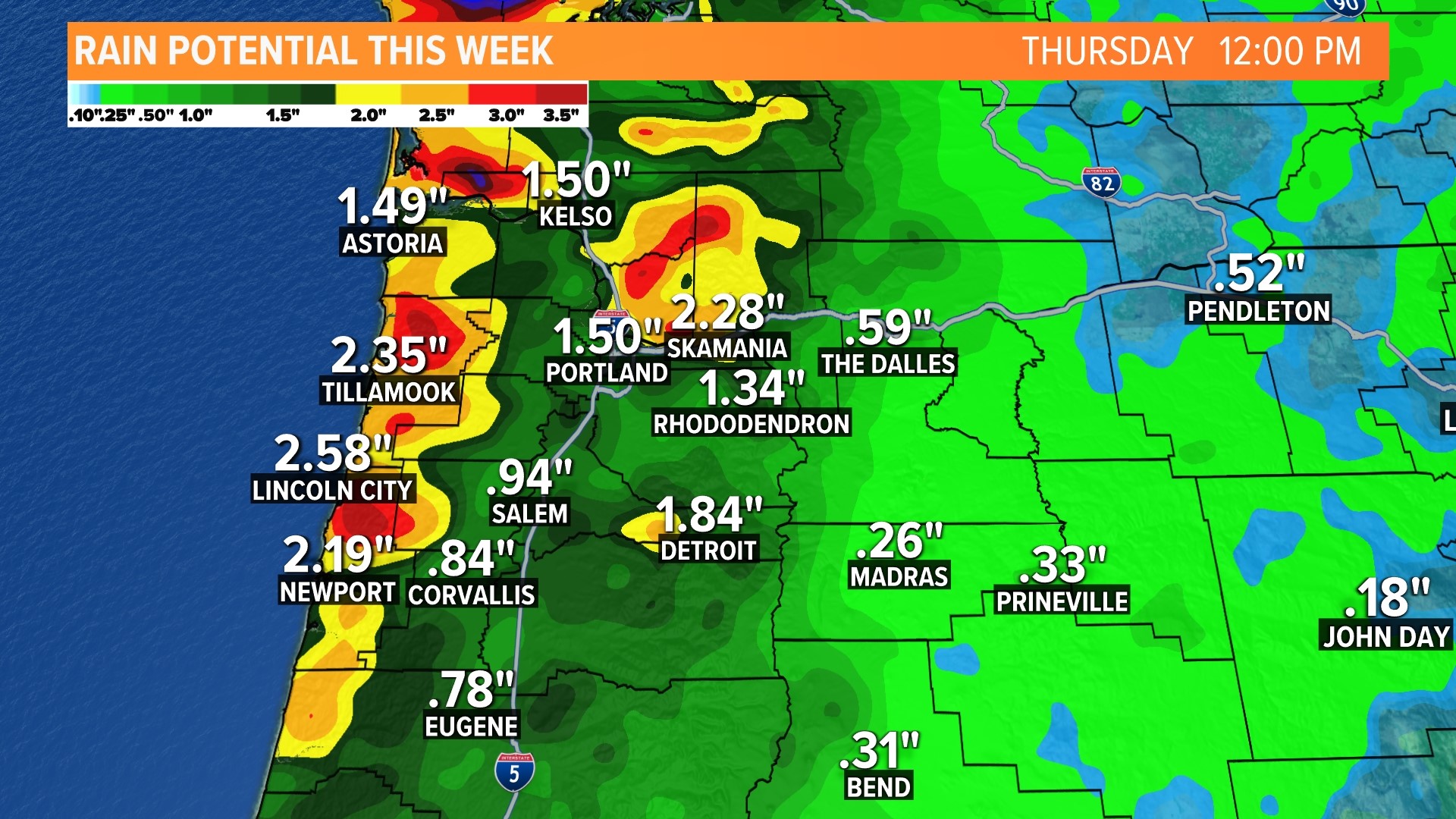 Oregon weather rain forecast for this week