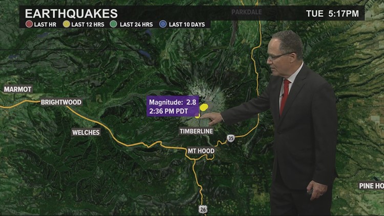 2 earthquakes strike near Mount Hood Tuesday afternoon