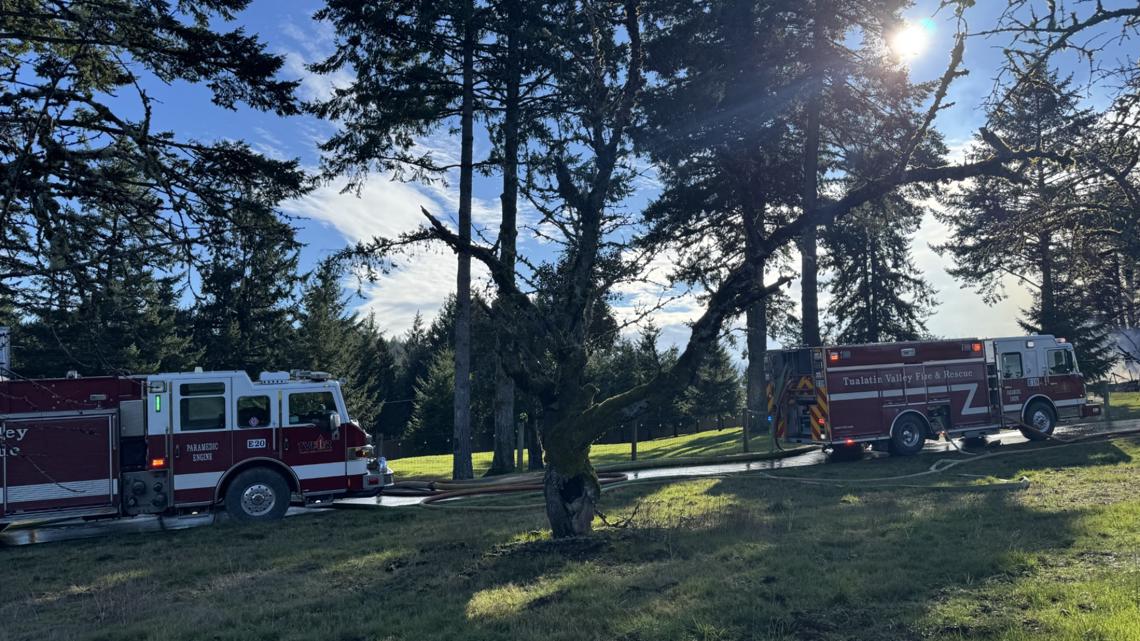 5 people and their pets displaced after two-alarm house fire in rural Washington County
