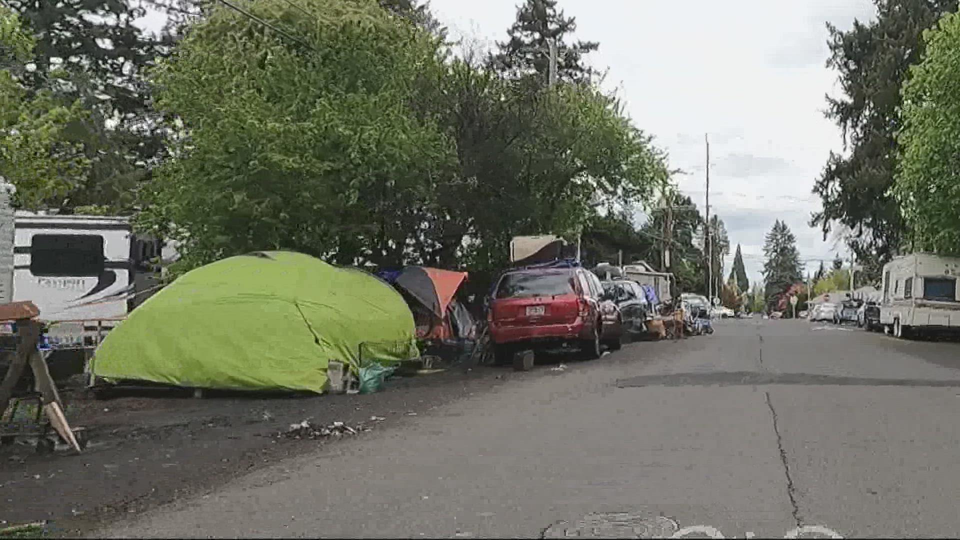 Tenants say campers are aggressive, crime has increased and they no longer feel safe living there.