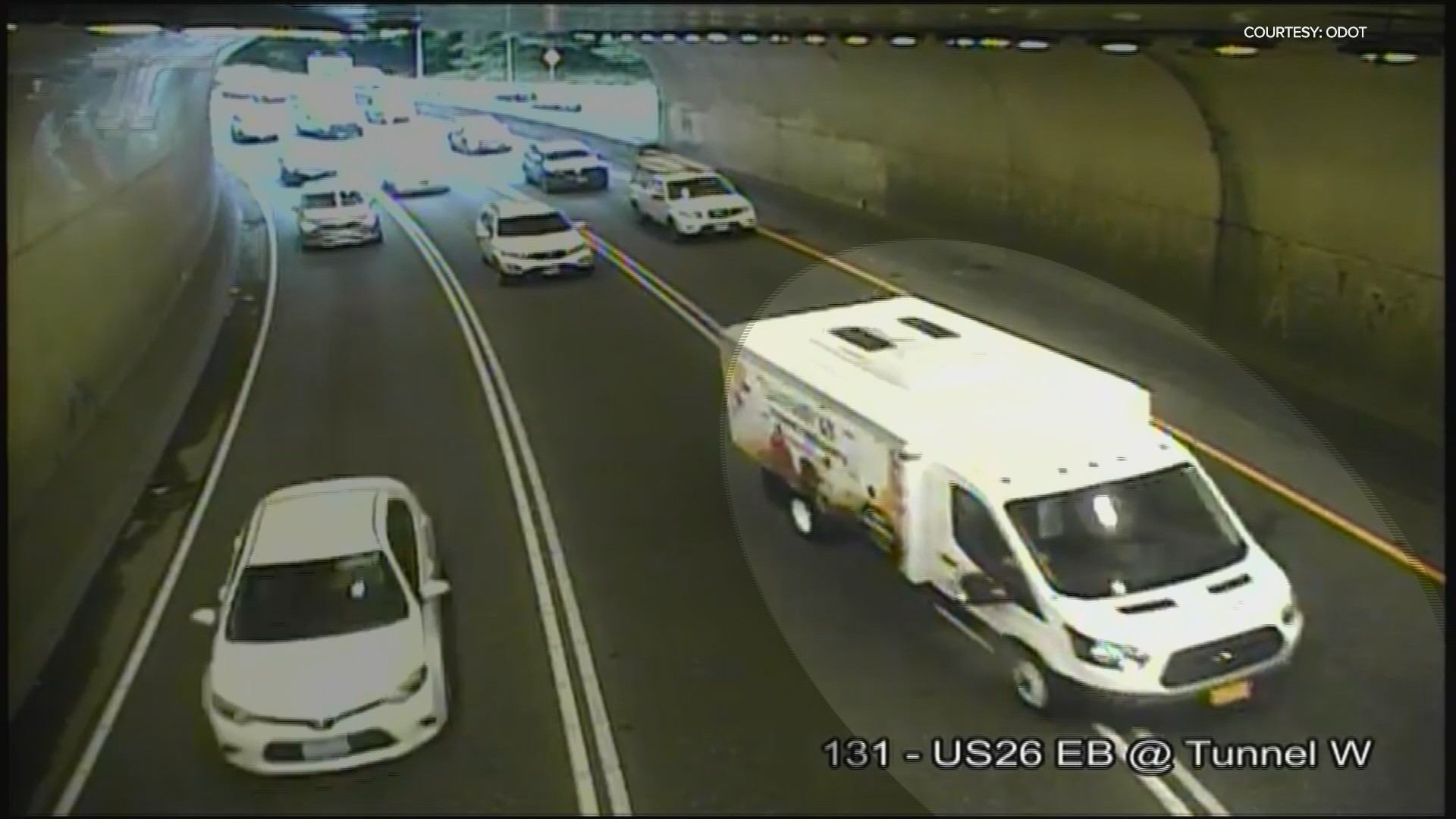 Highway 26 is one of Portland's busiest highways. It's illegal to change lanes inside the Vista Ridge Tunnels, but many drivers do it anyway.